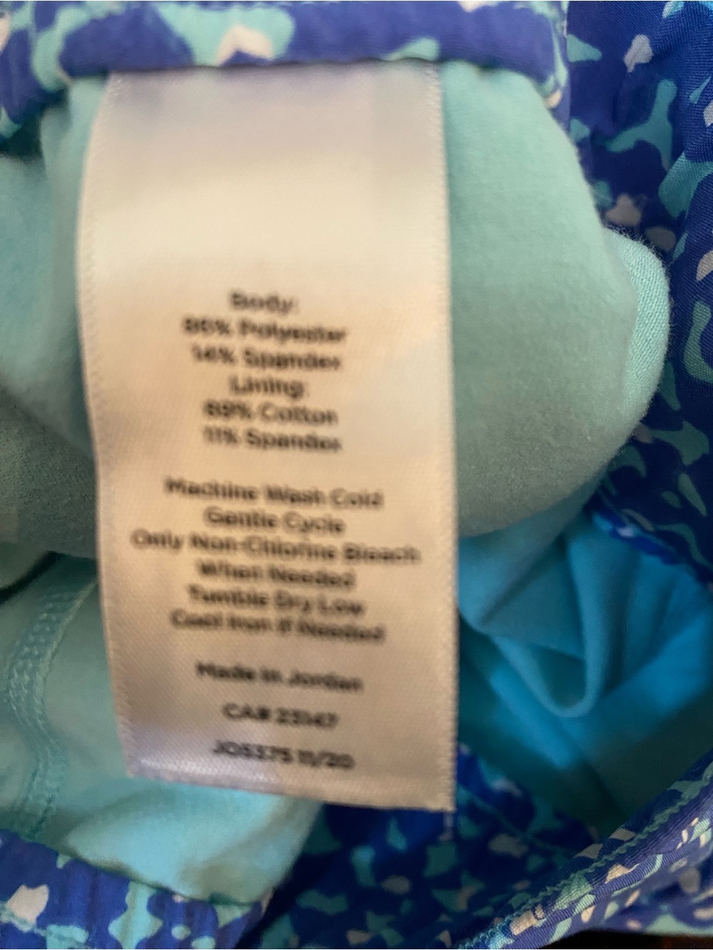Talbots Blue Floral Print Skort with Mint Accents - Picture 6 of 10